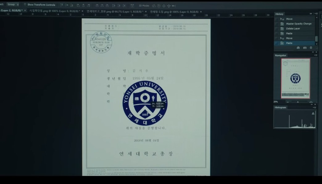 exemple falsification diplome film parasite